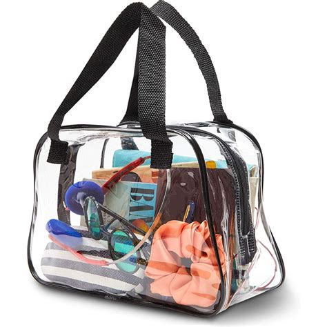 small clear plastic travel bags.